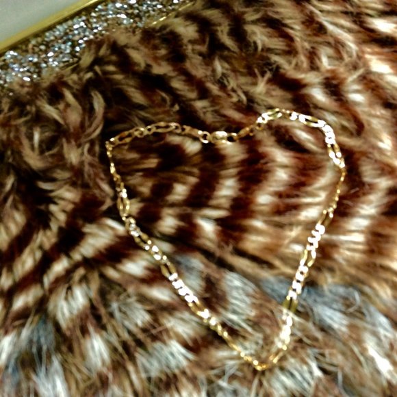 Two-Toned 14K Gold Ankle Bracelet 9" - Picture 13 of 16